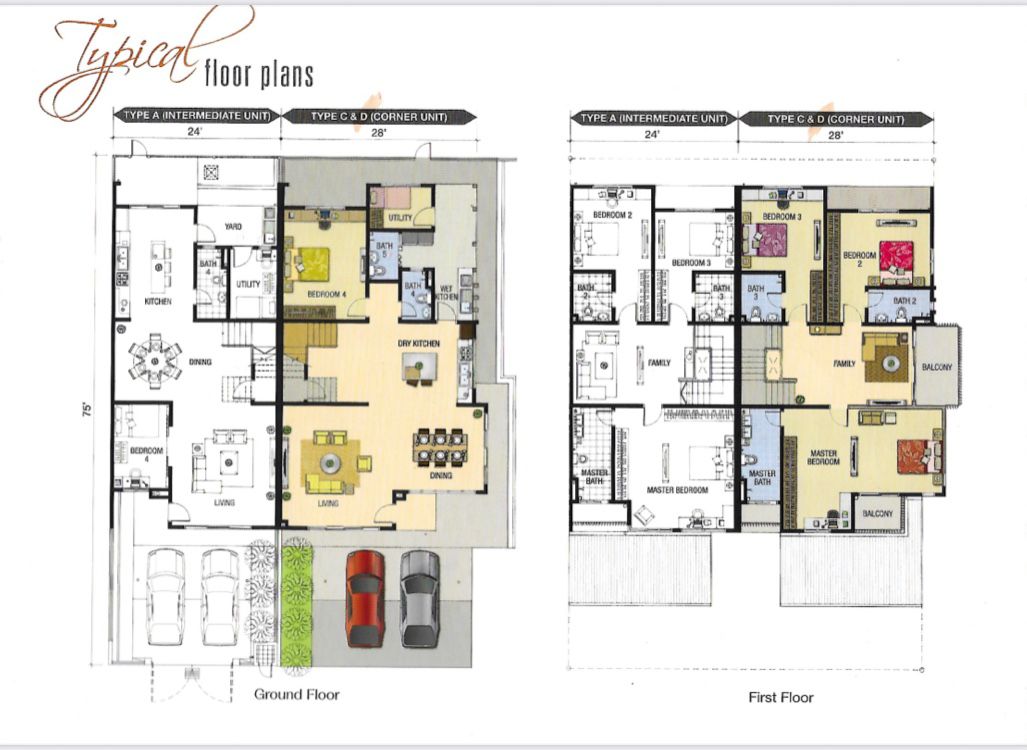 Oleander Corner Lot Double Storey for Sale β Bandar Seri Coalfields floor plans (type c&d)